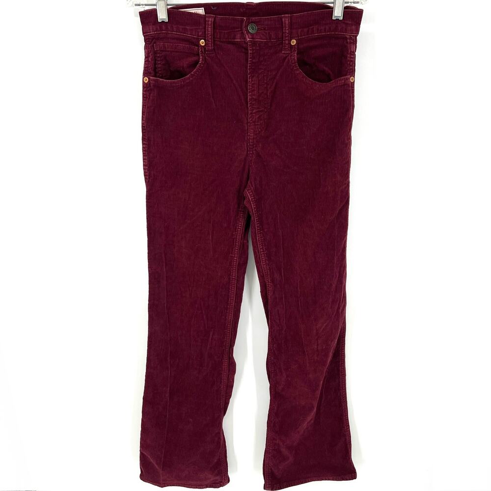 GAP Womens Burgundy Corduroy Vintage Flare High Rise Pants Size 6R - 28